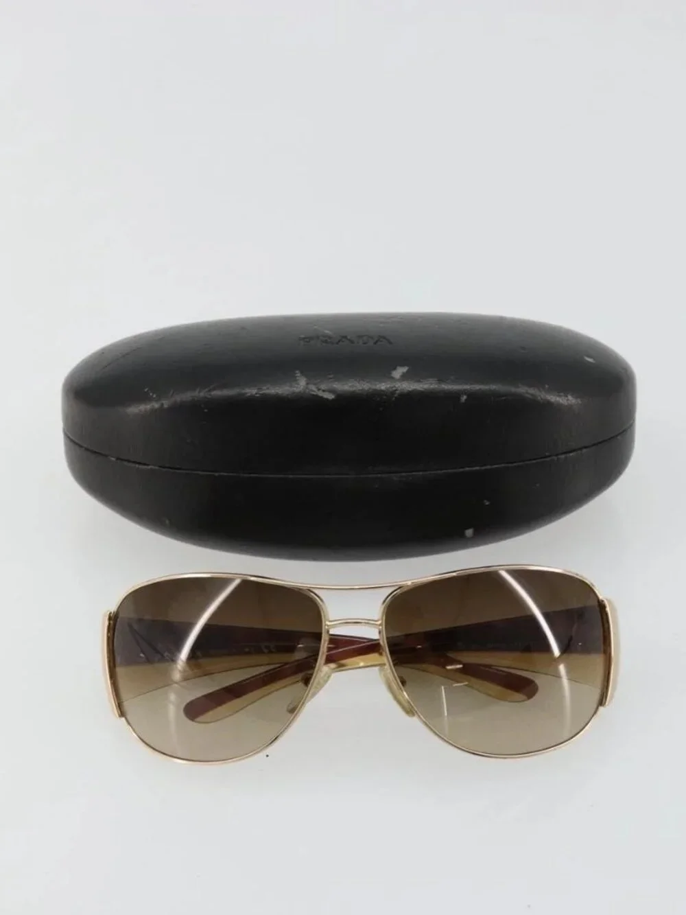 PRADA Tortoise Sunglasses plastic Brown Auth